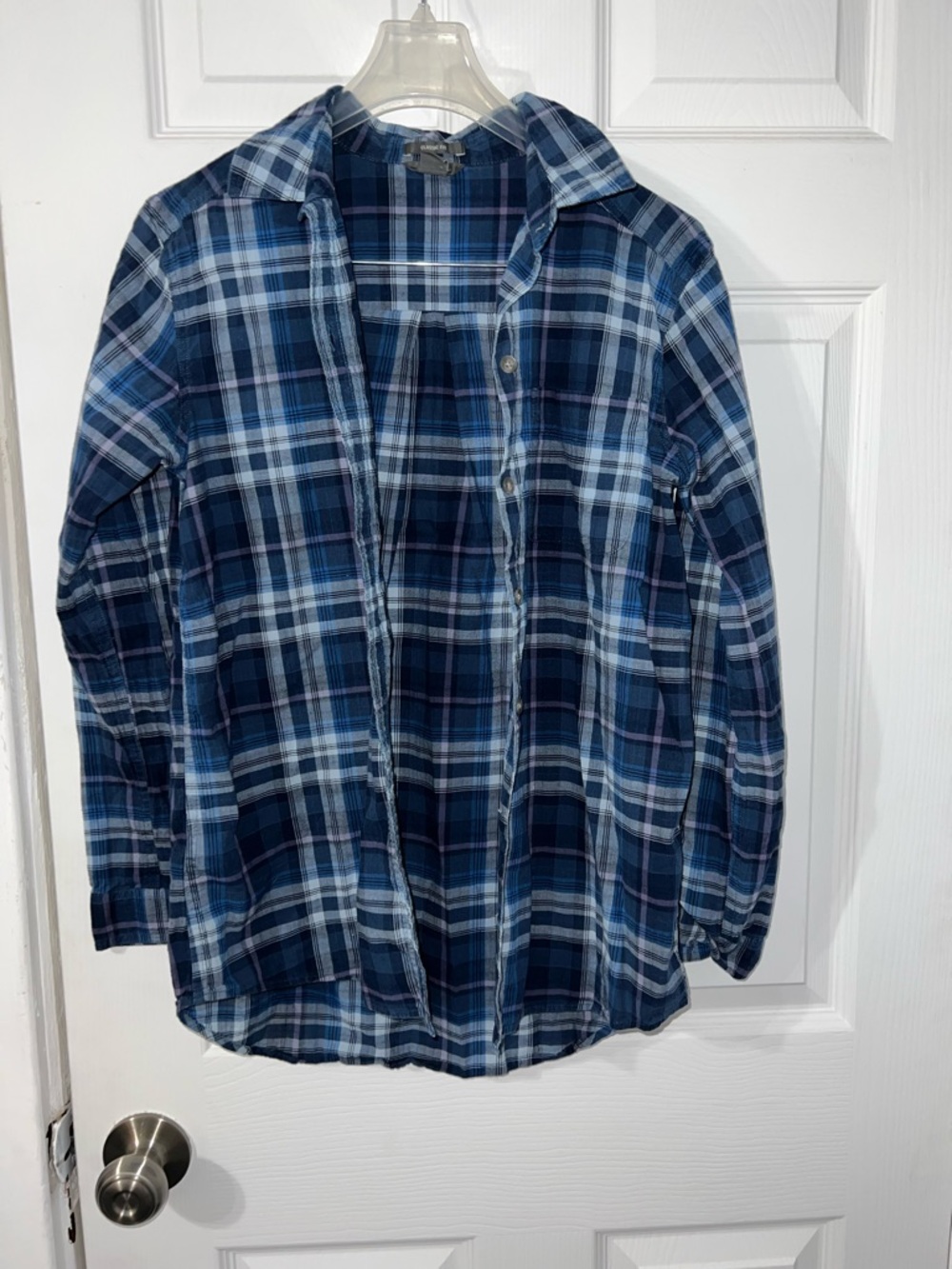 Eddie Bauer Blue Plaid Button-Down Shirt